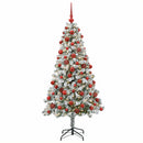 vidaXL Műfenyő gömbökkel 180 cm 300 LED Meleg fehér PVC és fém