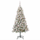 vidaXL Műfenyő gömbökkel 240 cm 300 LED Meleg fehér PVC és fém