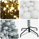 vidaXL Műfenyő gömbökkel 120 cm 150 LED Meleg fehér PVC és fém