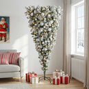 vidaXL Műkarácsonyfa gömbbel 210 cm 300 LED Meleg fehér PVC és fém