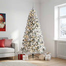 vidaXL Műkarácsonyfa gömbbel 180 cm 300 LED Meleg fehér PVC és fém