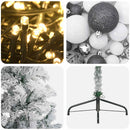 vidaXL Műkarácsonyfa gömbbel 180 cm 300 LED Meleg fehér PVC és fém