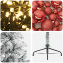 vidaXL Műkarácsonyfa gömbbel 180 cm 300 LED Meleg fehér PVC és fém