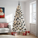 vidaXL Műkarácsonyfa gömbbel 210 cm 300 LED Meleg fehér PVC és fém