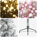 vidaXL Műkarácsonyfa gömbbel 120 cm 150 LED Meleg fehér PVC és fém
