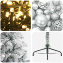 vidaXL Műkarácsonyfa gömbbel 180 cm 300 LED Meleg fehér PVC és fém