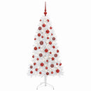 vidaXL Műkarácsonyfa gömbbel 120 cm 150 LED Meleg fehér PVC és fém