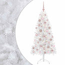 vidaXL Műkarácsonyfa gömbbel 120 cm 150 LED Meleg fehér PVC és fém