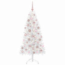 vidaXL Műkarácsonyfa gömbbel 120 cm 150 LED Meleg fehér PVC és fém