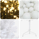 vidaXL Műkarácsonyfa gömbbel 120 cm 150 LED Meleg fehér PVC és fém