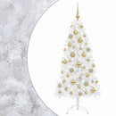 vidaXL Műkarácsonyfa gömbbel 120 cm 150 LED Meleg fehér PVC és fém