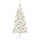 vidaXL Műkarácsonyfa gömbbel 120 cm 150 LED Meleg fehér PVC és fém
