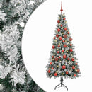 vidaXL Műkarácsonyfa gömbbel 120 cm 150 LED Meleg fehér PVC és fém