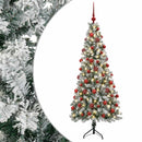 vidaXL Műkarácsonyfa gömbbel 210 cm 300 LED Meleg fehér PVC és fém