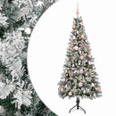 vidaXL Műkarácsonyfa gömbbel 120 cm 150 LED Meleg fehér PVC és fém