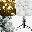 vidaXL Műkarácsonyfa gömbbel 120 cm 150 LED Meleg fehér PVC és fém