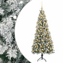 vidaXL Műkarácsonyfa gömbbel 240 cm 300 LED Meleg fehér PVC és fém