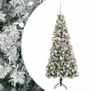 vidaXL Műkarácsonyfa gömbbel 210 cm 300 LED Meleg fehér PVC és fém