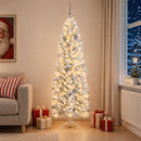vidaXL Karcsú műkarácsonyfa gömbökkel 240 cm 300 LED Meleg fehér