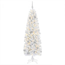 vidaXL Karcsú műkarácsonyfa gömbökkel 240 cm 300 LED Meleg fehér