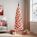 vidaXL Karcsú műkarácsonyfa gömbökkel 180 cm 300 LED Meleg fehér