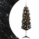 vidaXL Karcsú műkarácsonyfa gömbökkel 150 cm 150 LED Meleg fehér
