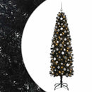 vidaXL Karcsú műkarácsonyfa gömbökkel 210 cm 300 LED Meleg fehér