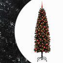 vidaXL Karcsú műkarácsonyfa gömbökkel 180 cm 300 LED Meleg fehér