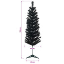 vidaXL Karcsú műkarácsonyfa gömbökkel 150 cm 150 LED Meleg fehér