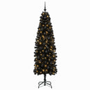 vidaXL Karcsú műkarácsonyfa gömbökkel 210 cm 300 LED Meleg fehér