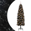 vidaXL Karcsú műkarácsonyfa gömbökkel 180 cm 300 LED Meleg fehér