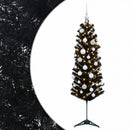 vidaXL Karcsú műkarácsonyfa gömbökkel 150 cm 150 LED Meleg fehér