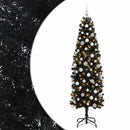 vidaXL Karcsú műkarácsonyfa gömbökkel 210 cm 300 LED Meleg fehér