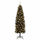 vidaXL Karcsú műkarácsonyfa gömbökkel 240 cm 300 LED Meleg fehér