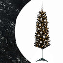 vidaXL Karcsú műkarácsonyfa gömbökkel 150 cm 150 LED Meleg fehér