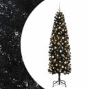 vidaXL Karcsú műkarácsonyfa gömbökkel 180 cm 300 LED Meleg fehér