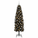 vidaXL Karcsú műkarácsonyfa gömbökkel 180 cm 300 LED Meleg fehér