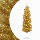vidaXL Mű vékony karácsonyfa gömbökkel 150 cm 150 LED Meleg fehér