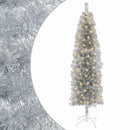 vidaXL Mű Karcsú Karácsonyi Fa 240 cm 300 LED Meleg fehér PVC és fém