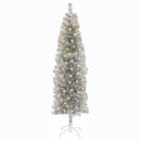 vidaXL Mű Karcsú Karácsonyi Fa 240 cm 300 LED Meleg fehér PVC és fém