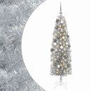vidaXL Karcsú műkarácsonyfa gömbökkel 240 cm 300 LED Meleg fehér