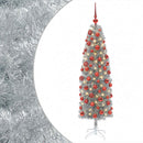 vidaXL Karcsú műkarácsonyfa gömbökkel 180 cm 300 LED Meleg fehér