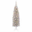 vidaXL Karcsú műkarácsonyfa gömbökkel 180 cm 300 LED Meleg fehér