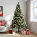 vidaXL Mű karácsonyfa 120 cm 150 LED Meleg fehér PVC és fém Zöld