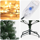 vidaXL Mű karácsonyfa 150 cm 150 LED Meleg fehér PVC és fém Zöld