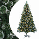 vidaXL Mű karácsonyfa 210 cm 300 LED Meleg fehér PVC és fém Zöld