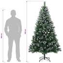 vidaXL Mű karácsonyfa 210 cm 300 LED Meleg fehér PVC és fém Zöld