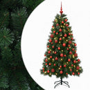 vidaXL Műfenyő gömbbel 240 cm 300 LED Meleg fehér PVC és fém Zöld