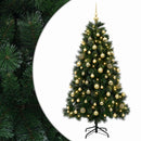 vidaXL Műkarácsonyfa gömbökkel 210 cm 300 LED Meleg fehér PVC és fém