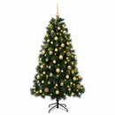 vidaXL Műkarácsonyfa gömbökkel 210 cm 300 LED Meleg fehér PVC és fém